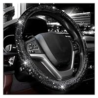 Lenkradbezug Mit Strasssteinen - Schwarzes PU Leder 36-38cm