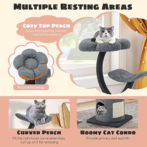 Árbol para gatos Tangkula interior 35 pulgadas 3 niveles miniatura 5