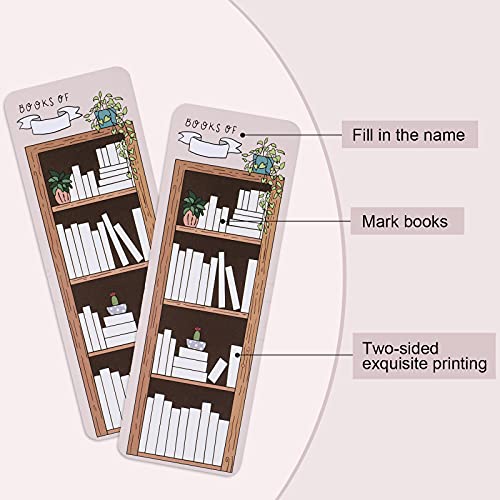 50 Pieces Book Tracker Bookmarks Paper Double-Sided Bookmark Page Markers Book Markers Set For Students Reading (Cute Style) #TOP1