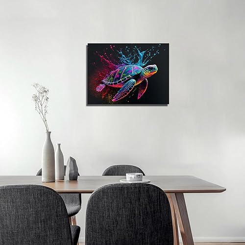 Miniatura 3 de TISHIRON Pintura artística de diamantes 5D de animales, taladro completo, tortuga marina, arte de diamantes para adultos, kits de pintura para