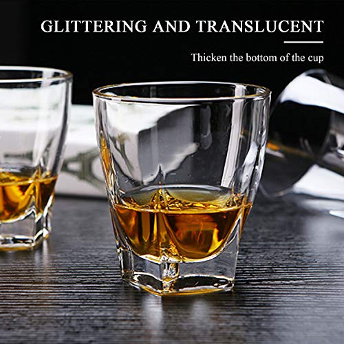 Heavy Base Whiskey Glasses 8 ounce Set,QAPPDA Rock Glasses Whiskey Shot