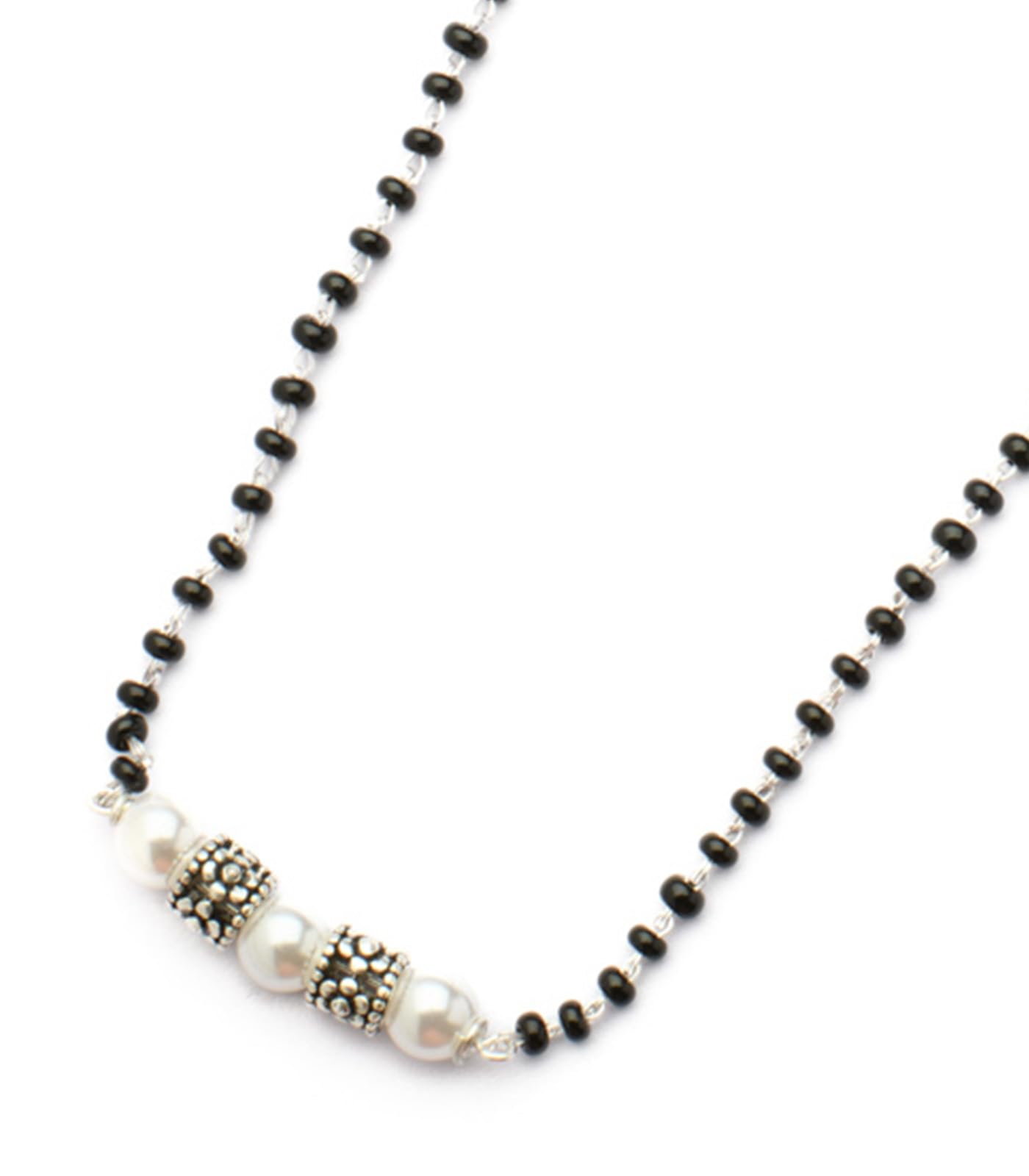 gargi by p.n. gadgil and sons 925 Sterling Silver | Floral Art Pearl Mangalsutra | Gift for Wife & Women | With Certificate of Authenticity and 925 Stamp-picture-28