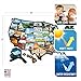 See Many Places RV State Sticker Map, 19x13 Travel Trailer Decals, 50 States