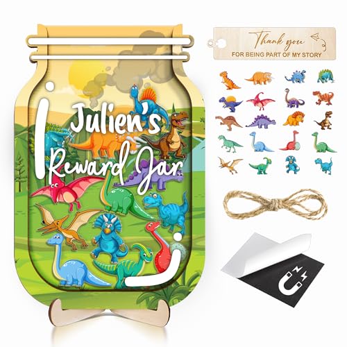 Image of Dinosaur Magnetic Reward Jar for Teacher Kids Student Token Potty Training Chore Chart Toddler Boys Girls Good Behavior Management Tools Classroom Decor Back to School Gifts