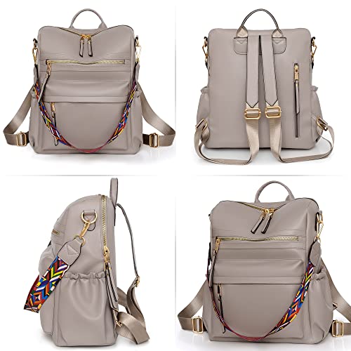Image of Dora & Liz Womens Backpack Purse Leather Backpack Purse for Women Travel Fashion Backpack Designer Ladies Shoulder Bags