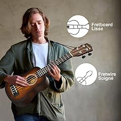 GOPLUS Ukulélé Concert Kit pour Débutants 21 Pouces, Yukulele,Ukulélé Enfant Adulte, Guitare Enfant,Bois d’Oguman avec… - Les Beatles, Paul McCartney, John Lennon, RIngo Starr, George Harrison GOPLUS Ukulélé Concert Kit pour Débutants 21 Pouces, Yukulele,Ukulélé Enfant Adulte, Guitare Enfant,Bois d'Oguman avec… – Image 4