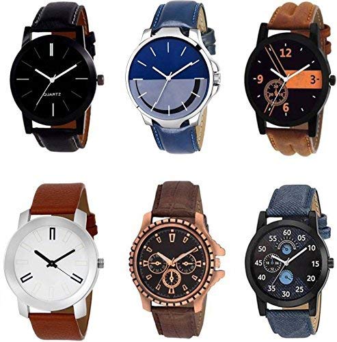 Watch City Pack of 6 Multicolour Analog Analog Watch for Men and Boys (B07RPGN965) Amazon Price History, Amazon Price Tracker