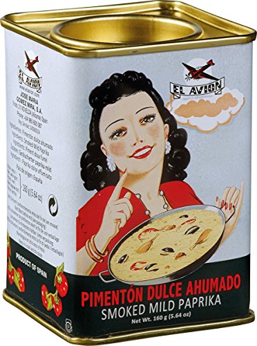 El Avion Pimentón Dulce Ahumado - pimentón Dulce Ahumado en Polvo de España/Valencia en una Atractiva Lata (160 g)