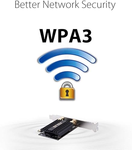 Miniatura 5 de Asus AX3000 (Pce-AX58BT) Adaptador inalámbrico PCIe de banda dual WiFi 6 de última generación con Bluetooth 5.0 - Ofdma, 2x2 MU-Mimo y Wpa3 de