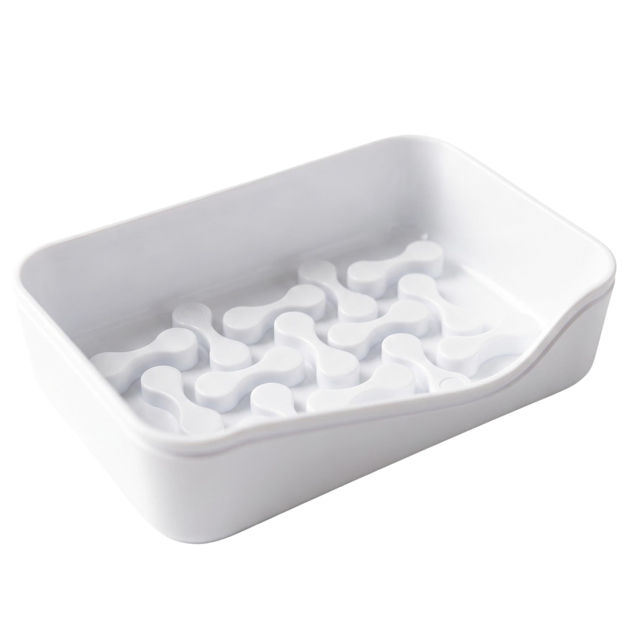 Soap Dish Drain Tray Plastic Holder with Removable Tray