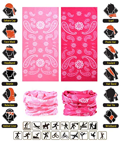 VANCROWN Headwear Wide Headbands Scarf Head Wrap Mask Neck Warmer (6PC.Paisley Series.1)