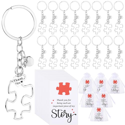 Landical 12 Sets Teacher Appreciation Gifts Teacher Keychain Puzzle Keychain