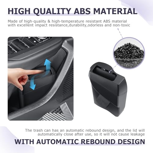 Image of LUWU Car Trash Can Compatible With Toyota Prius /Prius Prime 2023-2025 - Interior Accessory With Lid, Portable Mini Dustbin, Leak-Proof Garbage Bin (Left)
