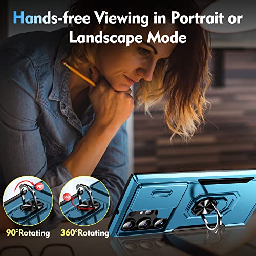 For Samsung Galaxy S23 Ultra Case With Slide Camera Cover Military Drop Protection Cases Ring Kickstand Magnetic Car Mount Heavy Duty Shockproof Bumper Phone Case For Galaxy S23 Ultra 5G 6.8 Inch #TOP4