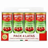 Tomate Pomodorini Ciliegini, Salsa Tomates cherry Procedentes del sur de Italia, Elaborada con Tomates cherry, jugo de tomate, Sin Gluten, Sin Lactosa, Sin huevos, Contiene 4 Latas de 400 gr