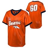 Camiseta juvenil con licencia oficial de la NFL: esta camiseta juvenil de estilo malla permite a los jóvenes fanáticos mostrar su orgullo por los Broncos con gráficos auténticos, una construcción transpirable y una división del equipo impresa justo sobre el corazón.