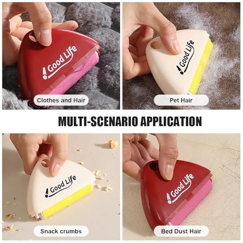Mesen Fusselrolle, 4 Stück Reieckige Wiederverwendbarer Waschbarer Fusselroller, Reusable Washable Lint Remover, Pet Hair Remover Cleaner for Kleidung, Möbel, Hunde- und Katzenhaare