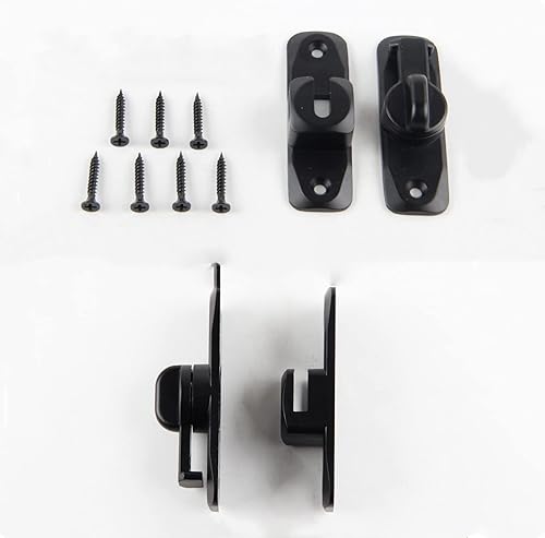 Miniatura 9 de Pestillo de puerta abatible negro de 180 grados resistente para puerta de barra, cerradura de puerta de seguridad, diseño grueso y antioxidante