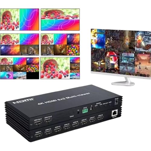 Image of 4K 60Hz 8x2 HDMI Multi-viewer 8 in 2 Out Multiviewer HDMI Quad Screen 4x1 6x1 8x1 Seamless Switcher 8 Channel Video Multiplexer (HDMI 8x2 Multi-Viewer)
