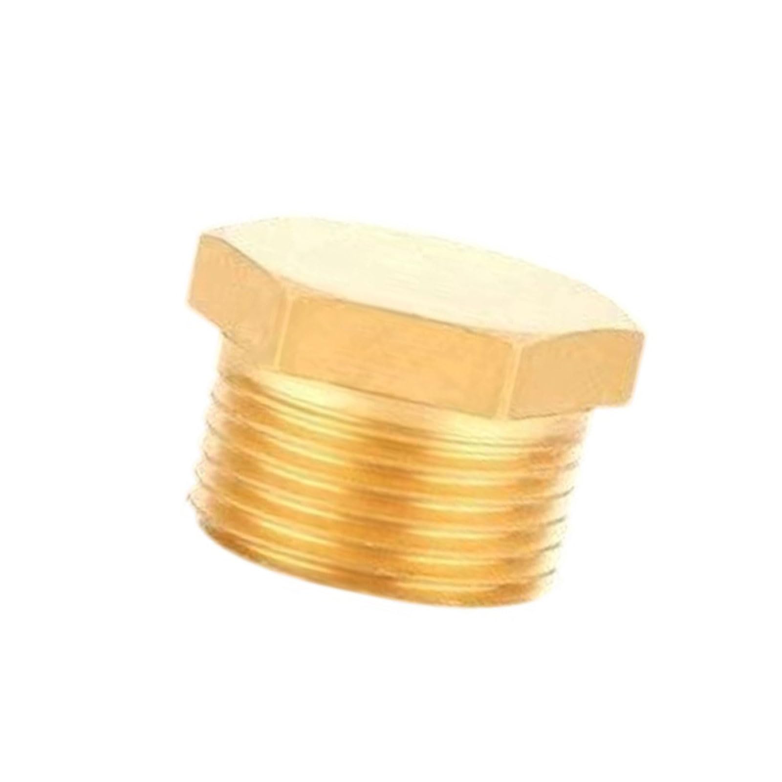 Msioytog Men's 3/8 Brass Hexagonal End Caps Plug Pipe Plumbing Fitting Adapters Thread Coupler Connector Universals Pipe Fitting Plumbing Adapters