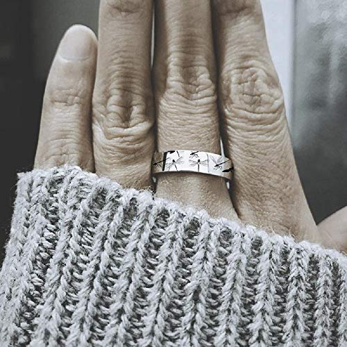 925 Sterling Silver Personalized Dragonfly/Daisy Ring Appreciate The Little Things4