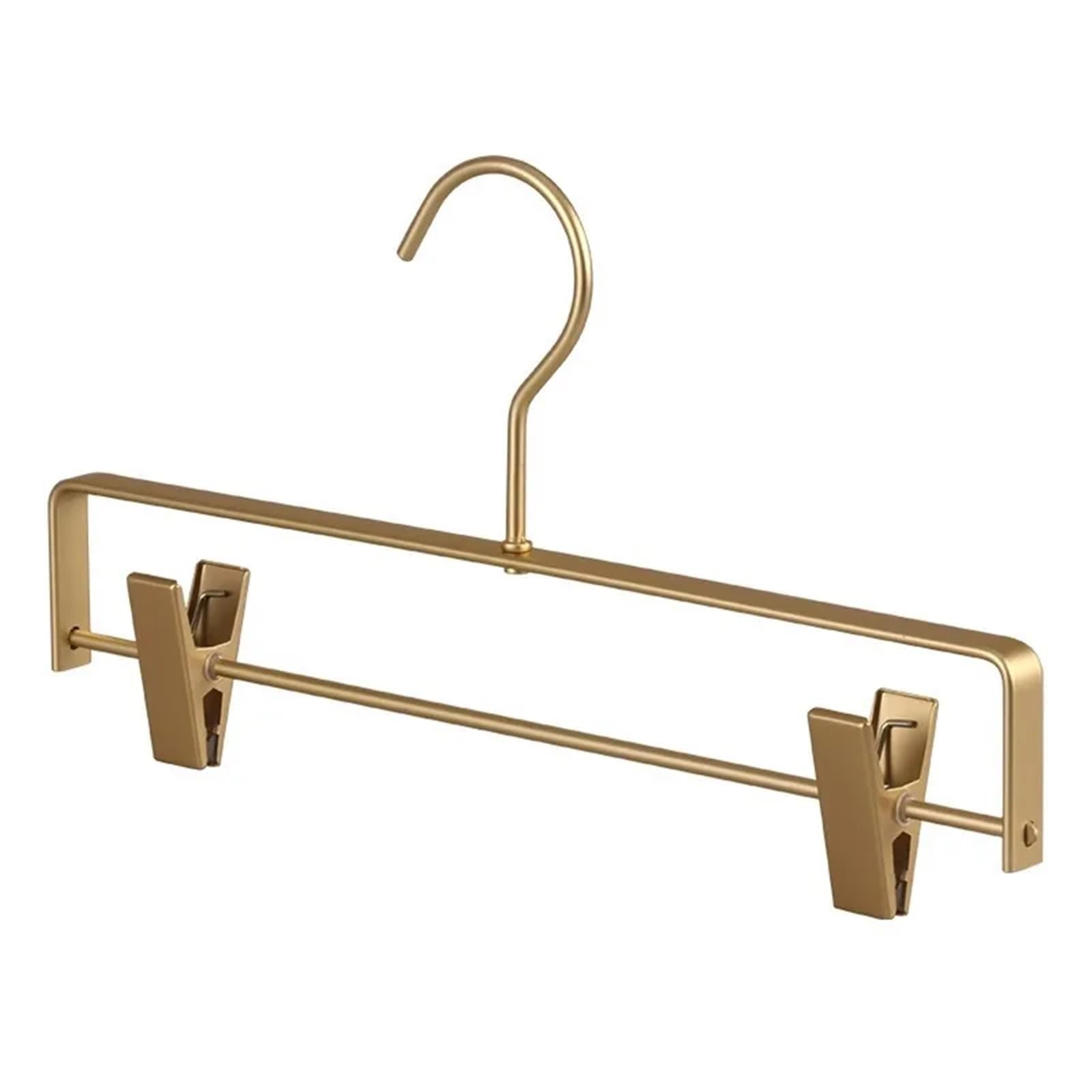 Clothes Hangers Coat Hanger 5PC Closet Suit Organizer, Solid Aluminium Alloy Clothes Hangers Pant Dresse Rack,Non-slip Non-marking(30CM-bold-gold)