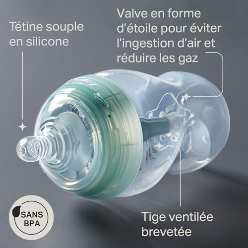 Tommee Tippee Biberons, Coffret nouveau-né Anti-colique Avancé, 4 x biberons avec 2 x tétines à débit moyen, tube de ventilation anti-colique – Image 6