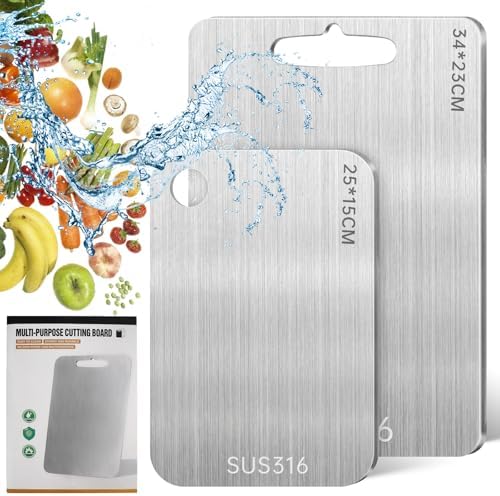 2 Piezas Tabla de Cortar de Acero Inoxidable 316, Grado Alimentic...