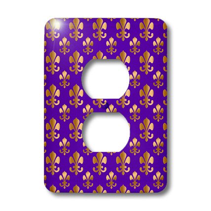 Fleur de lis couverture de sortie pour salon chic violet doré - 2
