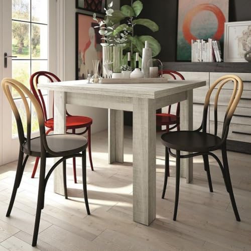 Mobelcenter, Mesa de Comedor Extensible Cuadrada Sidney, Mesa de Salón o Comedor Apertura Libro, Acabado en Color Coral, Medidas: Ancho: 90-180 cm x Fondo: 90 cm x Alto: 77 cm (1073)
