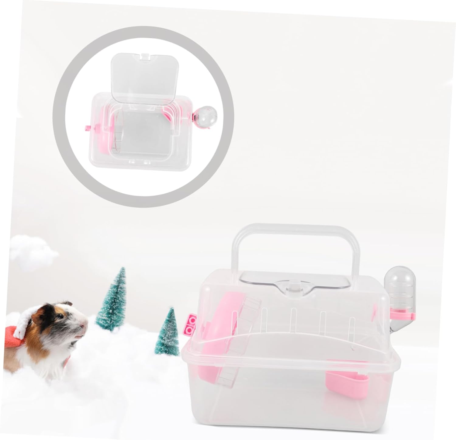BESPORTBLE 4pcs Portable Hamster Cage Transparent Travel Carrier for Hamsters and Guinea Pigs Multifunctional Outdoor Pet Cage Convenient for Travel and Easy Maintenance Design