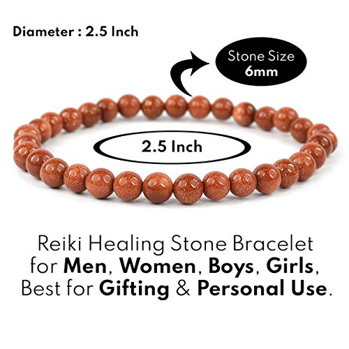 Image of Reiki Crystal Products Natural Crystal Stone Bracelet 6 mm Round Beads for Men & Women | Gemstone Jewellery Bracelet | Reiki Charged | Multiple Stone Variants Available