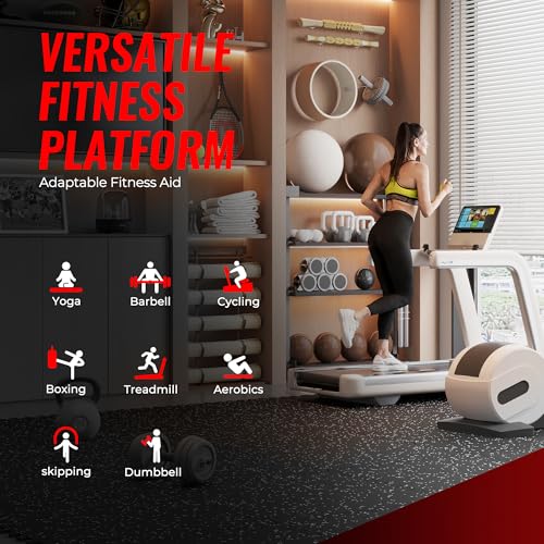 Image of SUPERJARE 0.79'' Extra-Thick Exercise Equipment Mats, 36 Pcs 144 Sq Ft Rubber Top Floor Tiles with High Density EVA Foam, Interlocking Gym Flooring for Home Gym, Workout Mat, Black /Grey