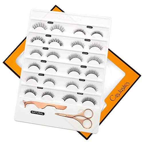 Faux Mink Lashes 3D Natural Look Individual Silk False Eyelashes 12 Pairs NATURAL