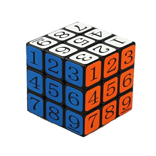 OJIN Número Cube Puzzle 3x3x3 3 Capas Smoothly Education Digital 1-9 Cube Twist con un trípode de Cubo (Negro) Cover