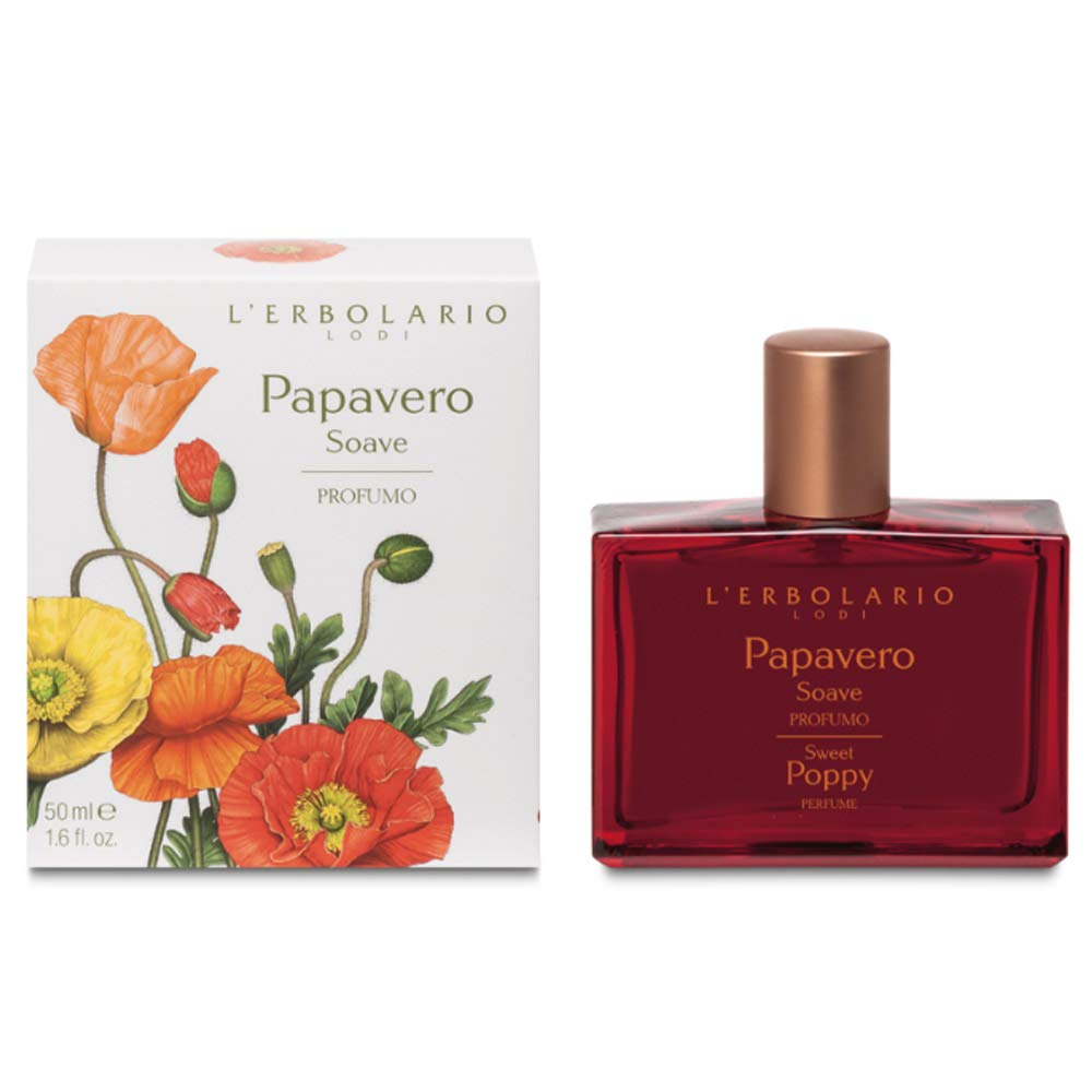 Erbolario - PAPAVERO SOAVE - Confezione Regalo in Scatola Originale (Bagnoschiuma 250 ml, Crema Corpo 300 ml, Profumo50 ml, Sapone 100 gr) + in OMAGGIO 2 Tisane Viropa