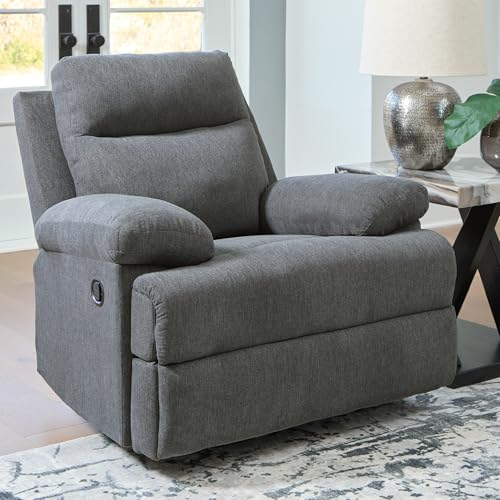 Image of Signature Design by Ashley Rocker Recliner Chair, Charcoal Chenille