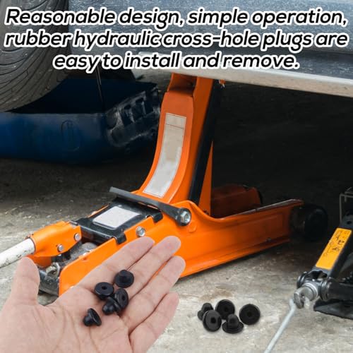 Image of BOXOB 6pcs Rubber Jack Oil Plug, 0.33in Flat Head Waterproof Black Rubber Hydraulic Horizontal Floor Bottle Jack Oil Filler Plug Replacement Accessories