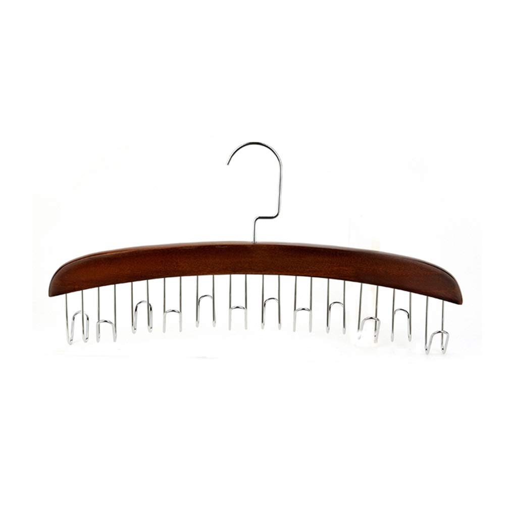 MOBYGKFY Multifunctional Wooden Belt Hanger Belts Rack Tie Hanger Scarf Holder Organizer Wardrobe Closet Storage Hanger 8 12 hooks(Argento,1pcs- 12hooks)