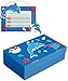 Produktbild alles-meine.de GmbH 2 TLG. Set Bastelset Schulbox / Kreativbox + Stundenplan - Delfin blau Tiere - Schule Basteln Malbox für Kinder / Zeichenbox Schachtel / Spielzeugkiste / Box