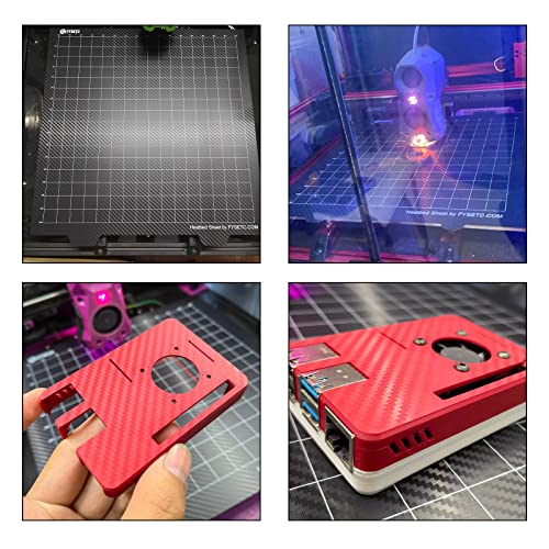 BCZAMD 310x310mm/12.2in 3D Drucker Plattform 2022 Upgrade JanusBPS-PET Bauplatte Powder GD PEI+PET Carbonn Fiberr Spring Stahlblech mit Magnetaufkleber f¨¹r MP Make Pro Sidewinde X1 X2 LK1 LK5 S8 Bed – Bild 4