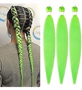 Light Green Braiding Hair Pre Stretched 26 Inch 3 Packs Colored Braiding Hair Extensions Hot Wate...