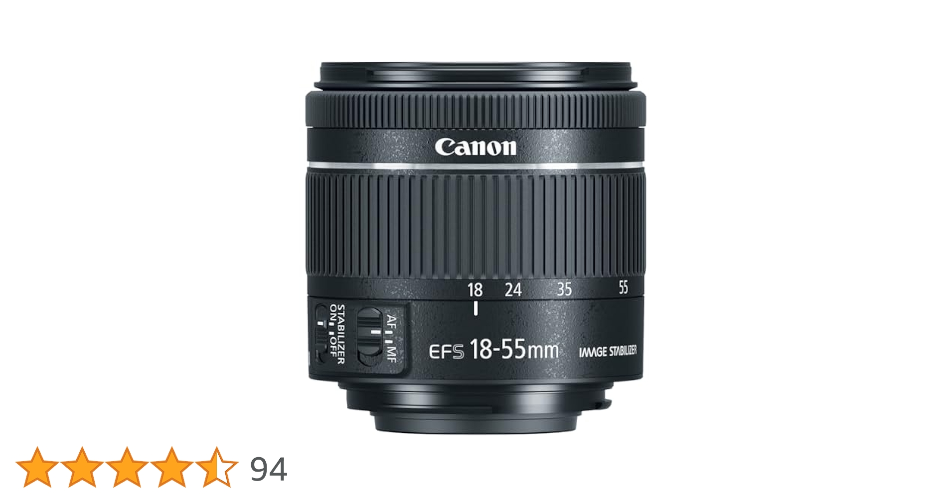 Canon EF-S 18-55 f/4-5.6 is STM, Black (1620C002) : Amazon