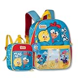 Kit Mochila Costas com Lancheira Térmica Escolar Infantil Galinha Pintadinha