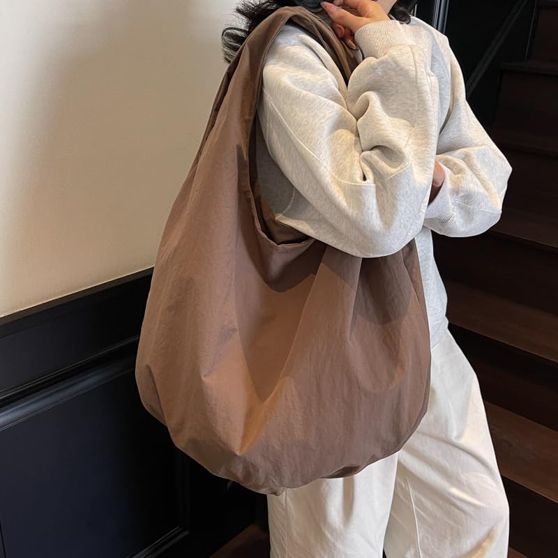 Large Capacity Slouchy Hobo Bag for Women Fashion Casual Versatile Shoulder Purses Solid Color Draped Tote Bag2