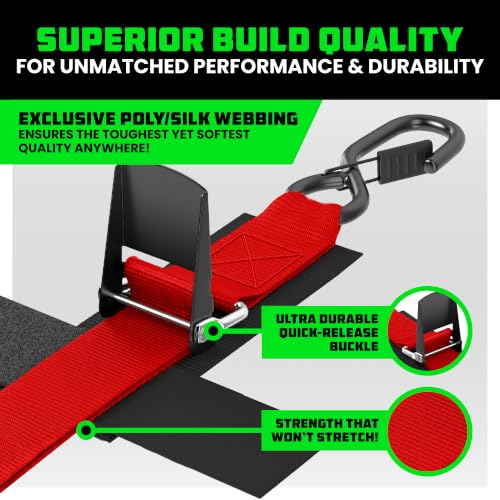 Image of Rhino USA Boat Transom Straps (2-Pack) - Trailer Tie Downs for Boats