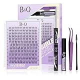 B&Q Lashes Extension Set 120PCS Flora Lash Clusters Unsichtbares Band 8-16MIX Manga Wimpern Extensions Set Wispy NatüRliche Wimpern Cluster 7 tage halt Lazy Girl Wimpernverlängerung(Flora 8-16mix)