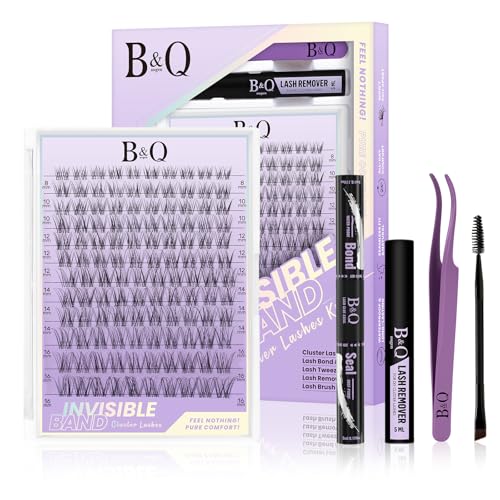 B&Q Lashes Extension Set 120PCS Flora Lash Clusters Unsichtbares Band 8-16MIX Manga Wimpern Extensions Set Wispy NatüRliche Wimpern Cluster 7 tage halt Lazy Girl Wimpernverlängerung(Flora 8-16mix)
