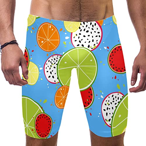 Pantalón corto de entrenamiento para playa y piscina con alegre estampado frutal multicolor 3XL
