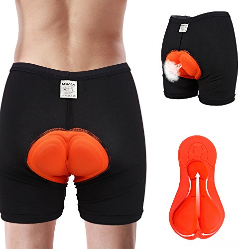 Shorts de ciclismo, Andoer Calça calça de bicicleta acolchoada 3D para ciclismo masculino com gel ca